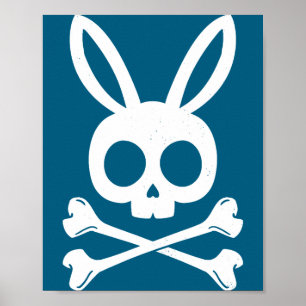 Shirt Easter Pirate Jolly Roger Bunny Poster