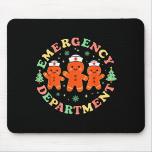 Shirt Emergency Department Gingerbread Nurse Chris Mouse Pad