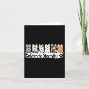 Shirt For Cat Lovers Celebrate Diversity Pet Owner Card
