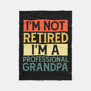 Shirt For Men Funny Fathers Day Retired Grandpa 1  Fleece Blanket