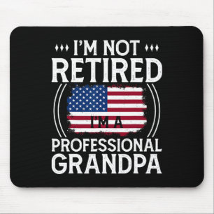 Shirt For Men Funny Fathers Day Retired Grandpa Mouse Pad