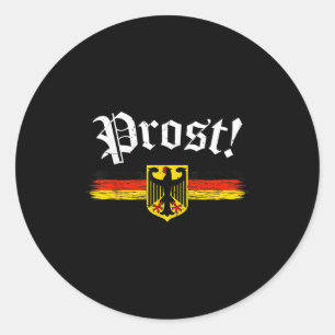 Shirt For Men Women German Flag Prost Vintage Classic Round Sticker