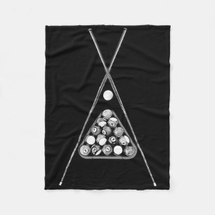 Shirt For Pool Player With Cue Ll Rack And Sticks  Fleece Blanket
