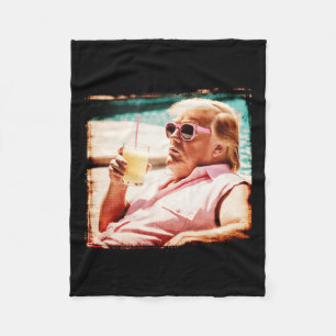 Shirt Funny Vintage Pina Colada Trump 2024 Felon Fleece Blanket