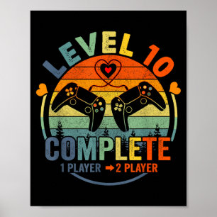 Shirt Gamer 10th Wedding Anniversary Level Poster