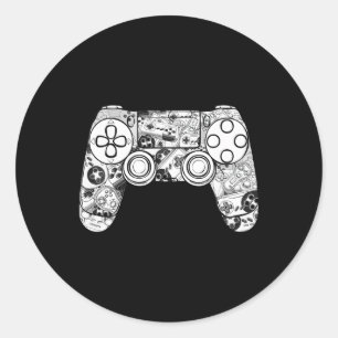 Shirt Gaming Shirts For Men Boys Video Game Contro Classic Round Sticker