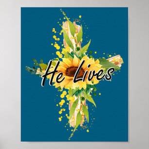 Shirt He Lives Easter Religious Christian Poster