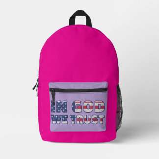 Shirt In God We Trust Printed Backpack