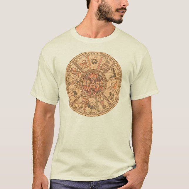 Shirt: Israeli Hebrew Zodiac Wheel T-Shirt (Front)