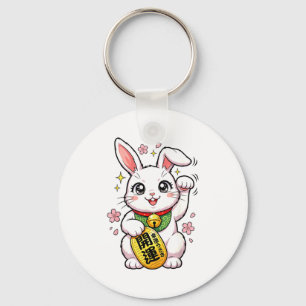 Shirt Japanese Lucky Rabbit Maneki Neko Key Ring