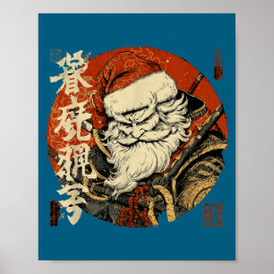 Shirt Japanese Style Oriental Christmas Santa Poster