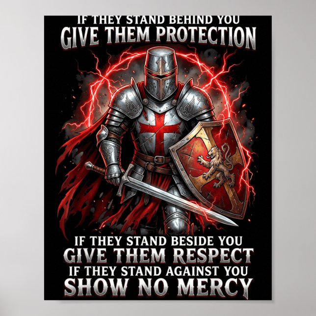 Shirt Knights Templar Warrior Protection Respect Poster (Front)