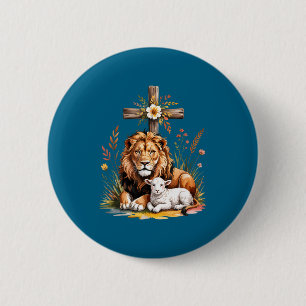 Shirt Lion Judah Lamb God Christian 6 Cm Round Badge