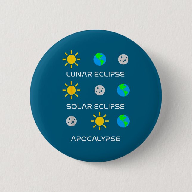 Shirt Lunar Eclipse Solar Eclipse Apocalypse 6 Cm Round Badge (Front)