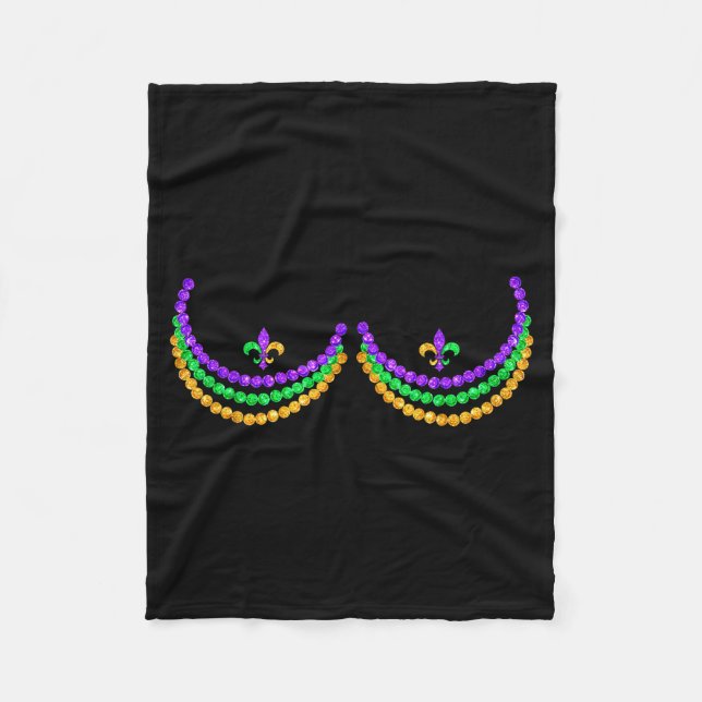 Shirt Mardi Gras Funny Beads S Outline Costume Hum Fleece Blanket (Front)