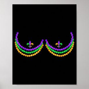Shirt Mardi Gras Funny Beads S Outline Costume Hum Poster
