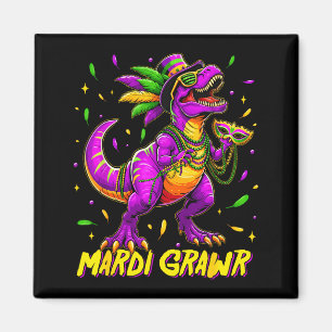 Shirt Mardi Grawr Trex Dinosaur Mardi Magnet