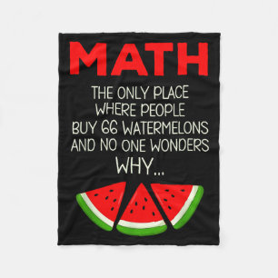 Shirt Math Watermelon Calculation Joke Teacher Fleece Blanket