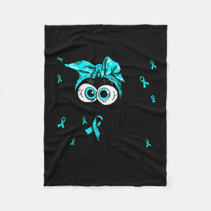 Shirt Motivational Cervical Cancer Awareness Cat Fleece Blanket