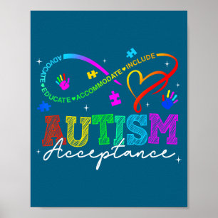 Shirt Neurodiversity Autism Awareness Rainbow Infi Poster