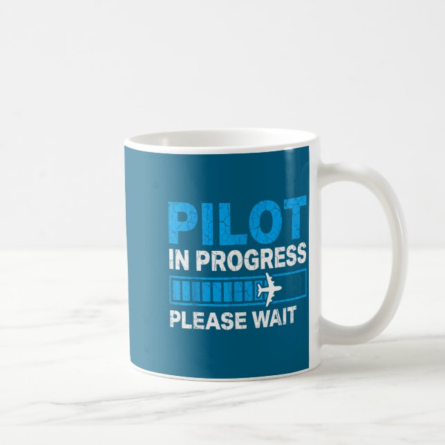 Shirt Pilot Progress Student Pilot Aviation Coffee Mug (Right)