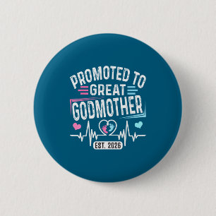 Shirt Promoted Great Godmother Est Vintage 6 Cm Round Badge