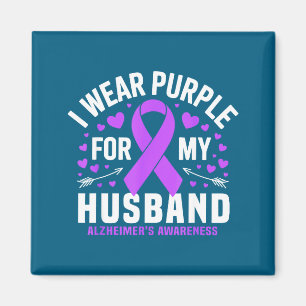 Shirt Purple Husband Dementia Alzheimers Awareness Magnet