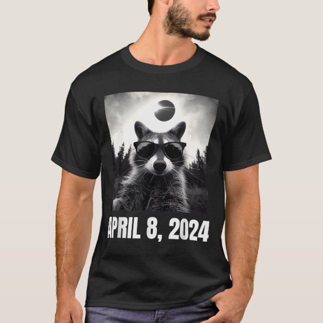 Shirt Raccoon Selfie Total Solar Eclipse (Front)