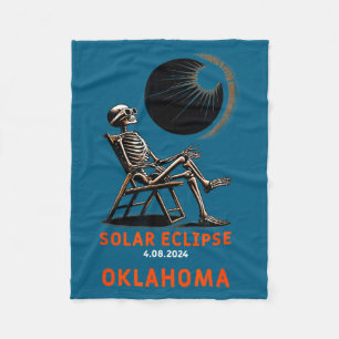 Shirt Solar Eclipse Skeleton Oklahoma Souvenir Fleece Blanket
