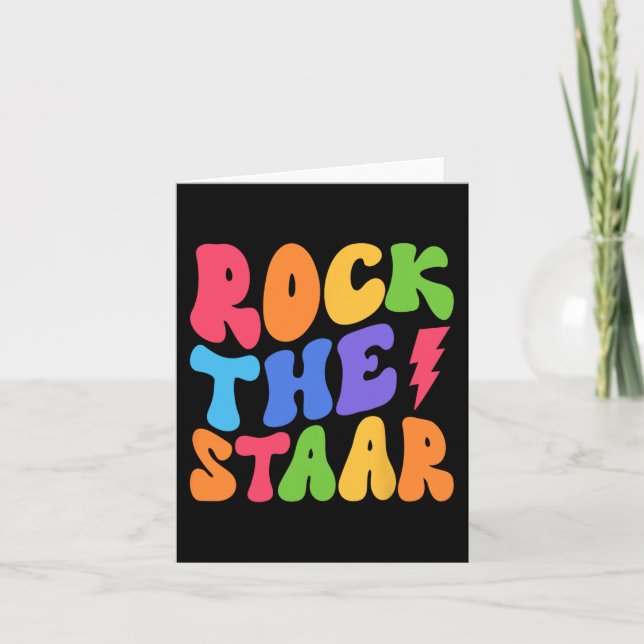 Shirt Test Day Rock The Funny Staar Test Squad 1  Card (Front)