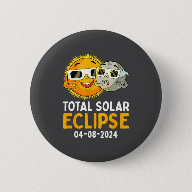 Shirt Total Solar Eclipse April 8 6 Cm Round Badge (Front)