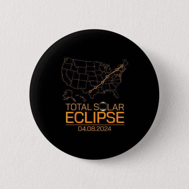 Shirt Total Solar Eclipse April 8 6 Cm Round Badge (Front)