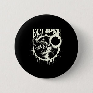 Shirt Total Solar Eclipse Cat Lover 6 Cm Round Badge