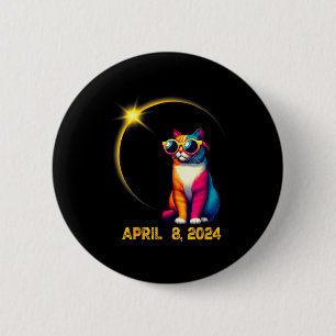 Shirt Total Solar Eclipse Cat Solar 6 Cm Round Badge