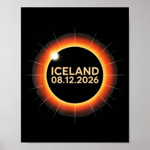 Shirt Total Solar Eclipse Iceland August Poster