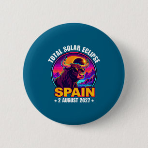 Shirt Total Solar Eclipse Spain August 6 Cm Round Badge