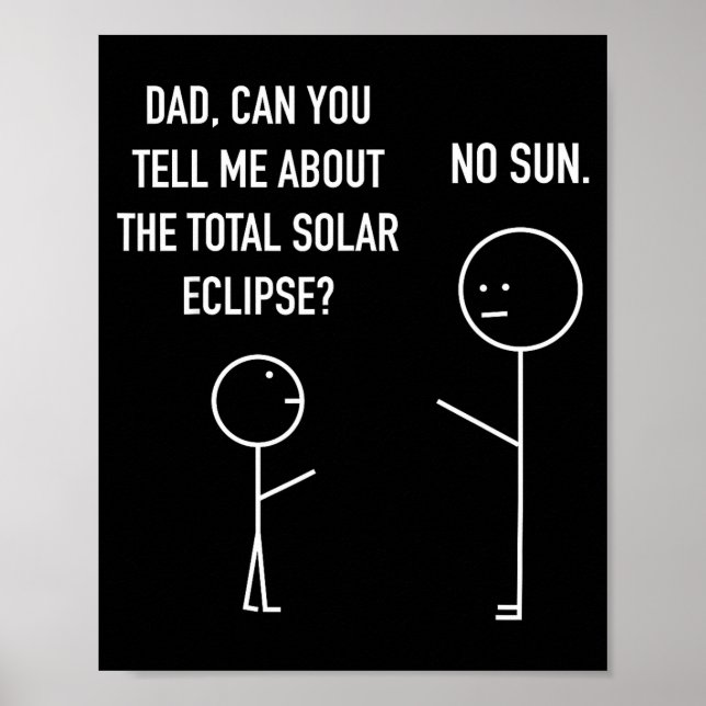 Shirt Total Solar Eclipse Stick Figure Poster (Front)