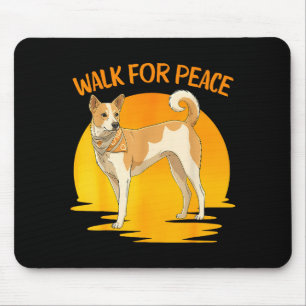 Shirt Walk Peace Aloka Dog Minimalist Mouse Pad