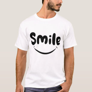 Shirt with a smile logo and the word "smile"