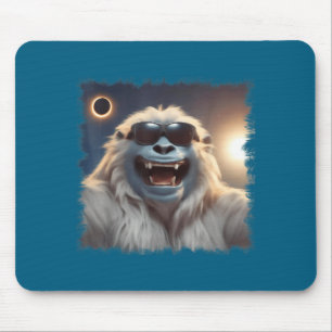 Shirt Yeti Sunglasses Selfie Solar Eclipse Mouse Pad