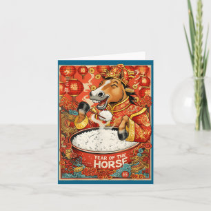 Shirt Zodiac Chinese Horse Rice Card