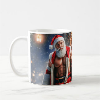 Shirtless Ripped Pinup Christmas Santa Claus Coffee Mug