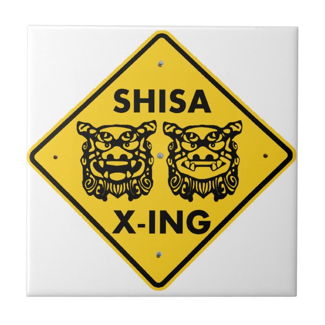 Shisa X-ing Ceramic Tile (Front)