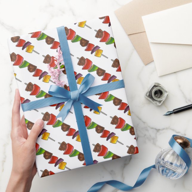 Shish Kebab Veggie Skewer Grilling Food Cookout Wrapping Paper (Gifting)