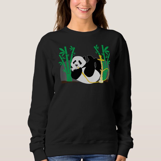 Shisha Panda Hookah Steam Smoking Sweatshirt (Front)