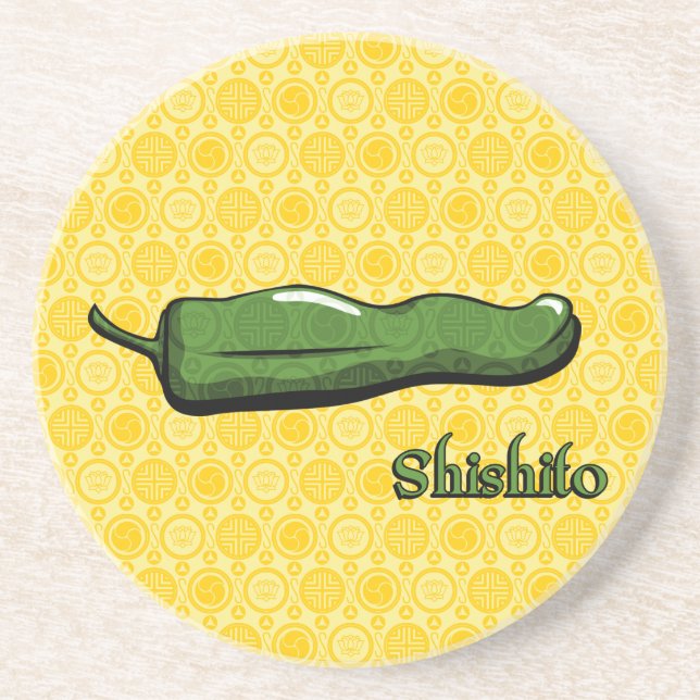 Shishito Chilli Pepper Sandstone Coaster (Front)