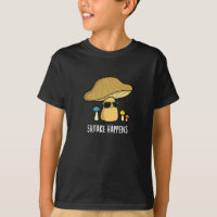 Shitake Happens Funny Mushroom Pun Dark BG