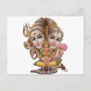 Shiva and family postcard