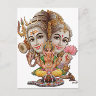 Shiva and family postcard