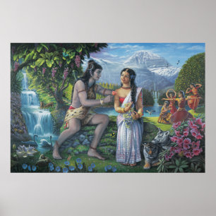 Shiva and Parvati -36 X 24 in. Print